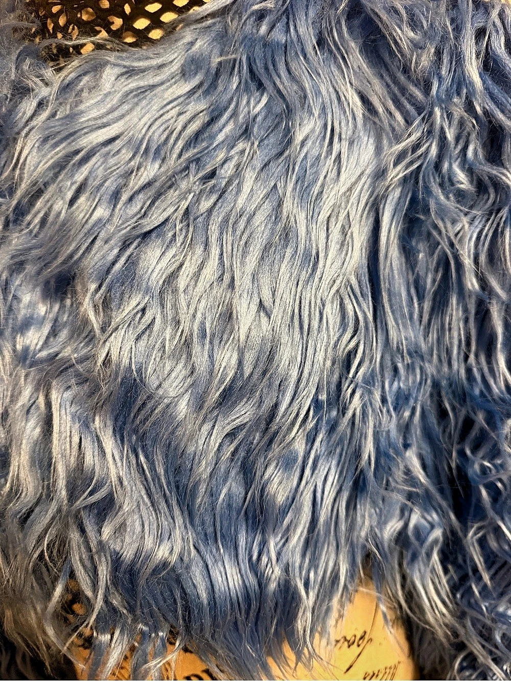 Blue Shaggy Faux Fur Jacket - Picture 4 of 5